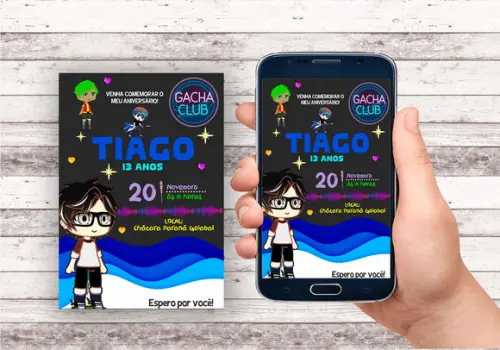 Convite Virtual - Gacha Club