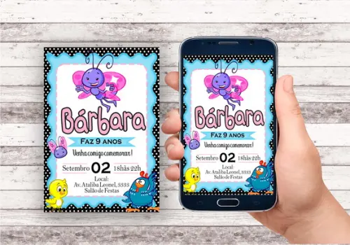 Convite Virtual - Galinha Pintadinha - Borboletinha