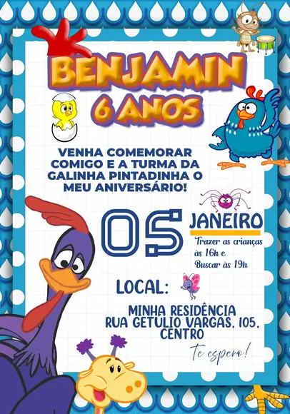 Convite Virtual - Galinha Pintadinha 04