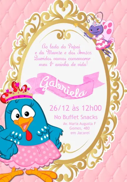 Convite Virtual - Galinha Pintadinha Realeza