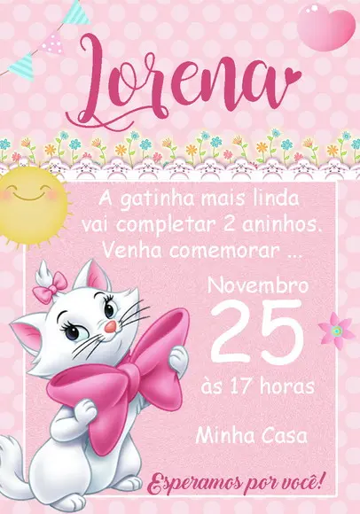 Convite Virtual - Gatinha Marie