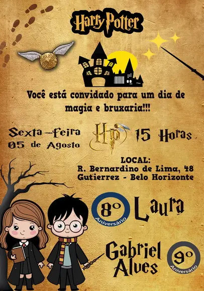 Convite Virtual - Harry Potter 03