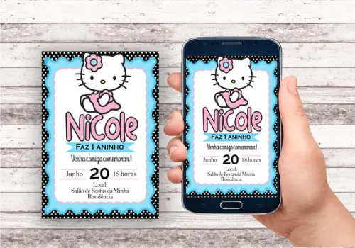 Convite Virtual - Hello Kitty