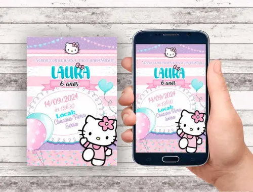 Convite Virtual - Hello Kitty Candy