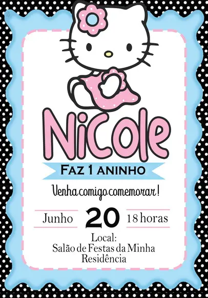 Convite Virtual - Hello Kitty