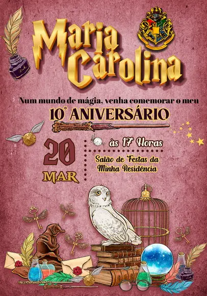 Convite Virtual - Harry Potter Marsalla
