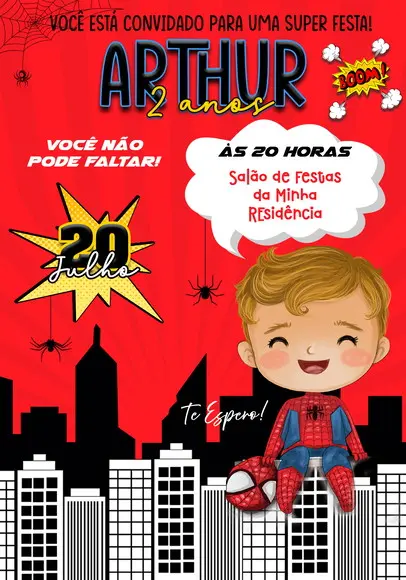 Convite Virtual - Homem Aranha Baby