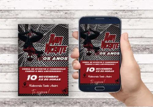 Convite Virtual - Homem Aranha Verso
