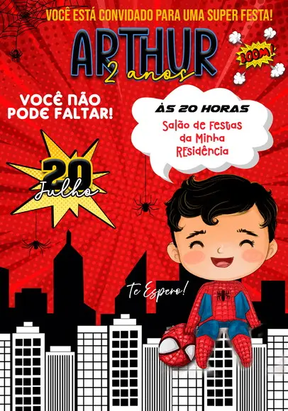 Convite Virtual - Homem Aranha Baby 02