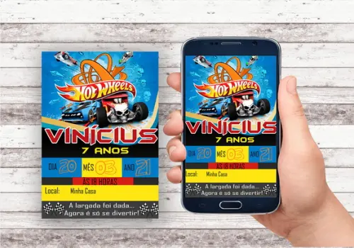 Convite Virtual - Hot Wheels
