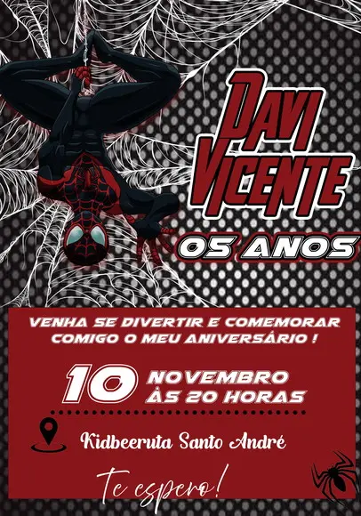 Convite Virtual - Homem Aranha Verso