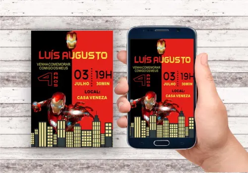 Convite Virtual - Homem de Ferro