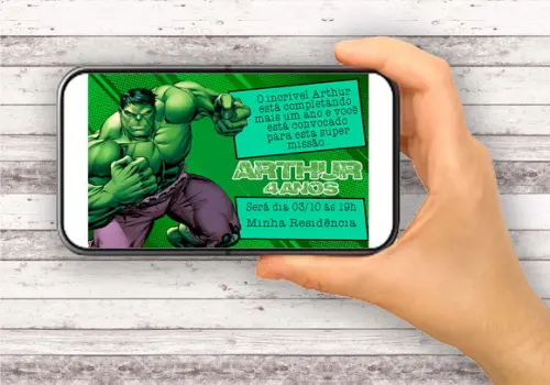 Convite Virtual - Hulk