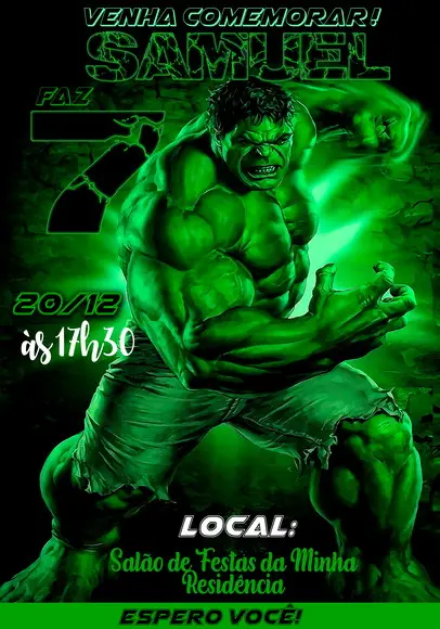 Convite Virtual - Hulk 03