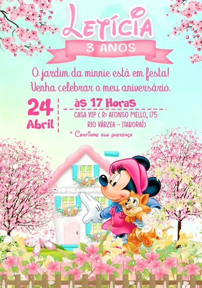 Convite Virtual - Jardim da Minnie