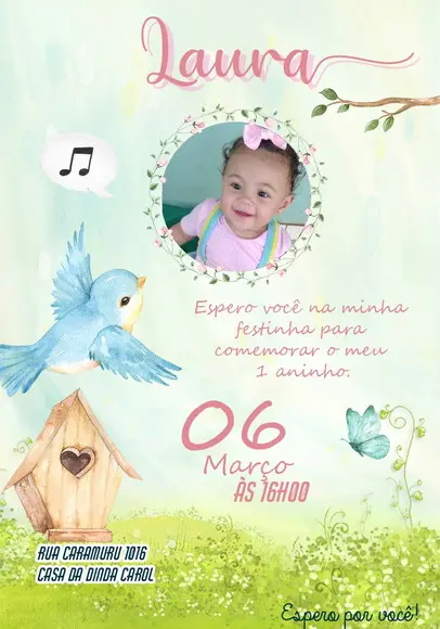 Convite Virtual - Jardim Encantado com Foto