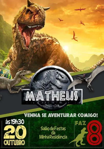 Convite Virtual - Jurassic World/ Park