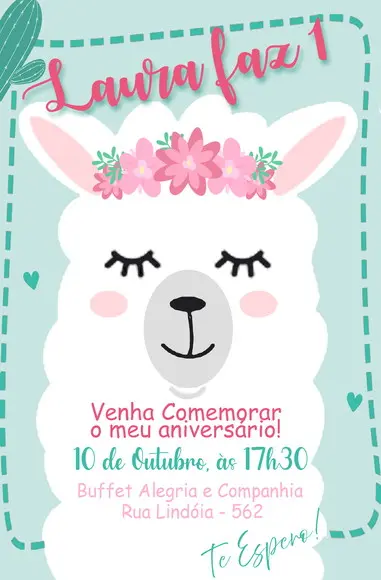 Convite Virtual - Lhama 02