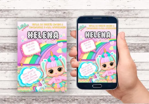 Convite Virtual - Lol Unicornio
