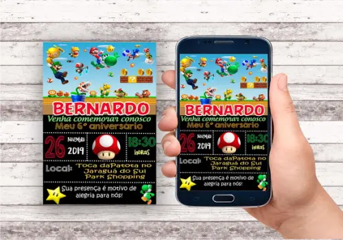 Convite Virtual - Mario Bross