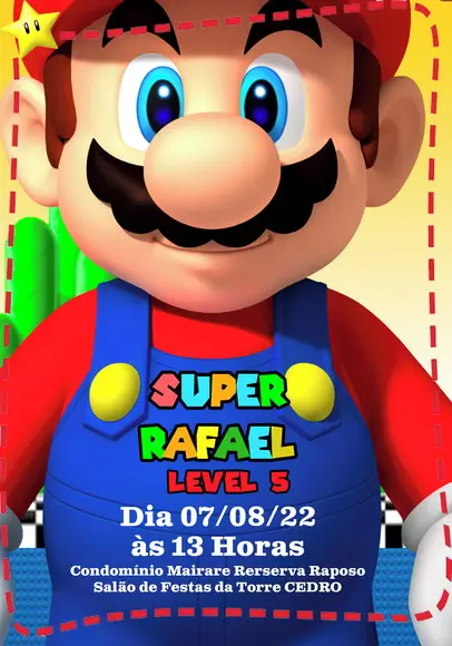 Convite Virtual - Mario Bross