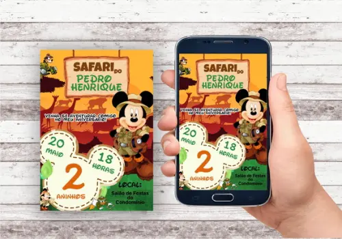 Convite Virtual - Mickey Safari 06
