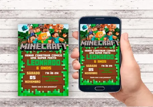 Convite Virtual - Minecraft 01