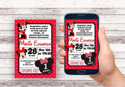 Convite Virtual - Minie Vermelha 02