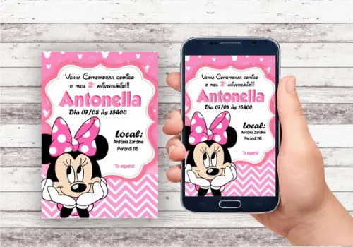 Convite Virtual - Minnie Rosa 02