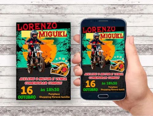 Convite Virtual - Motocross com Foto 02