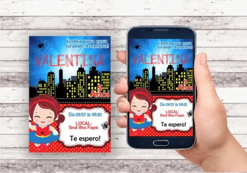 Convite Virtual - Mulher Aranha
