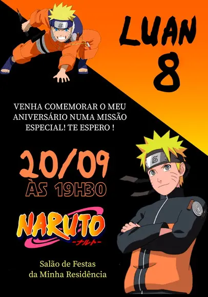 Convite Virtual - Naruto