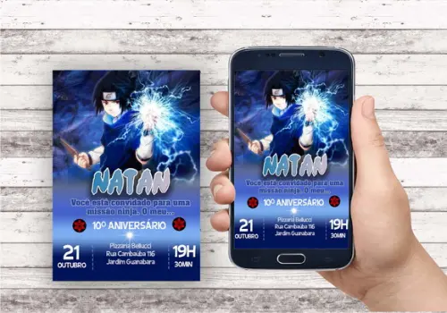 Convite Virtual - Naruto - Sasuke