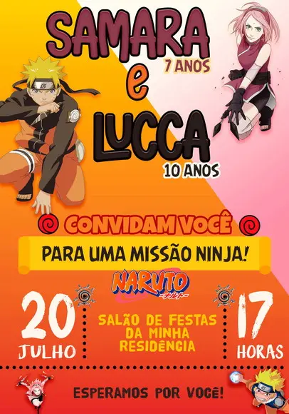 Convite Virtual - Naruto e Sakura