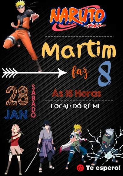 Convite Virtual - Naruto Shippuden