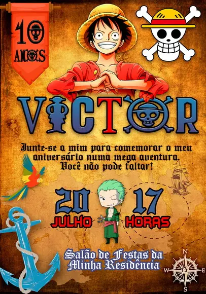 Convite Virtual - One Piece