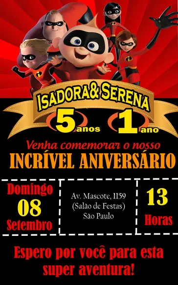 Convite Virtual - os Incriveis