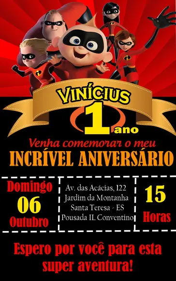 Convite Virtual - os Incriveis