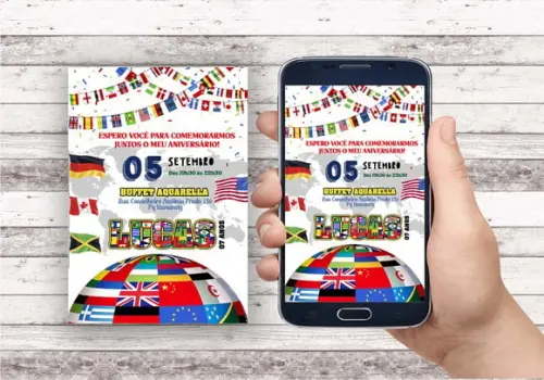 Convite Virtual - Paises e Bandeiras