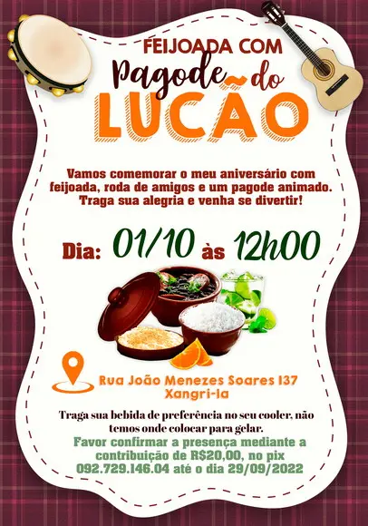 Convite Virtual - Pagode e Feijoada