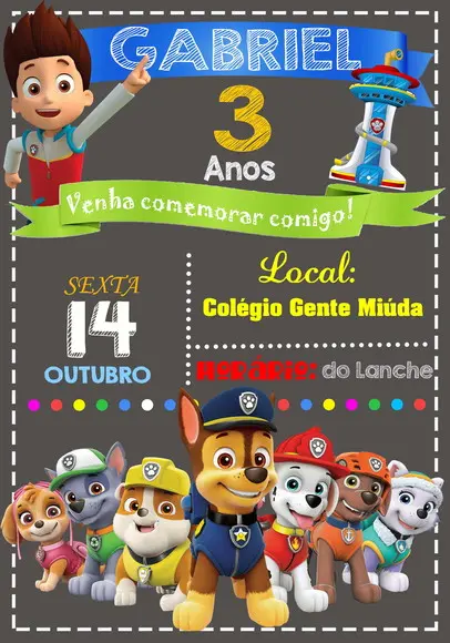Convite Virtual - Patrulha Canina