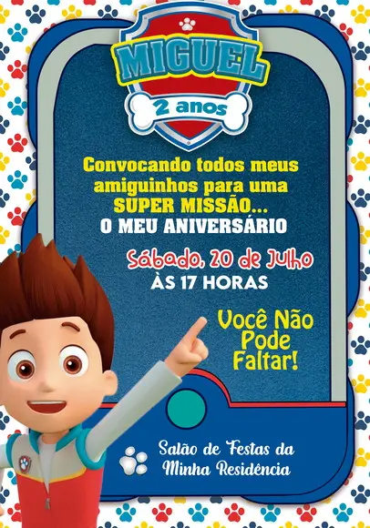 Convite Virtual - Patrulha Canina 06