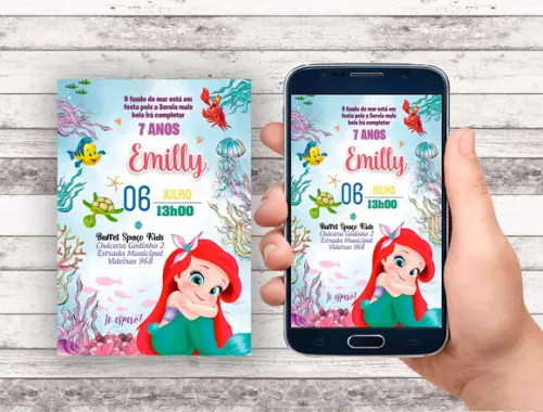 Convite Virtual - Pequena Sereia Baby