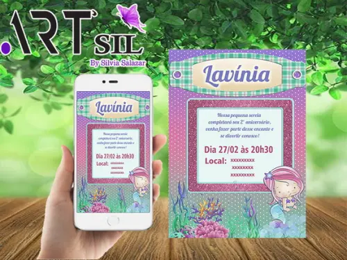 Convite Virtual - Pequena Sereia