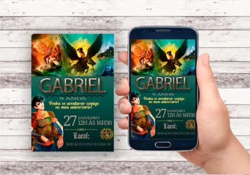 Convite Virtual - Percy Jackson