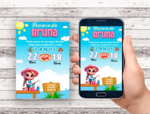 Convite Virtual - Pescaria Menina Loira