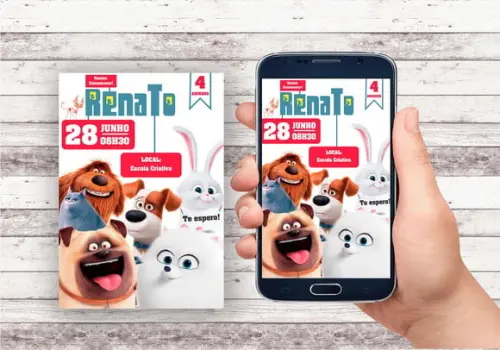 Convite Virtual - Pets Vida Secreta dos Bichos