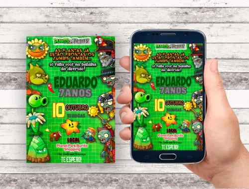 Convite Virtual - Plants Vs Zombies 02