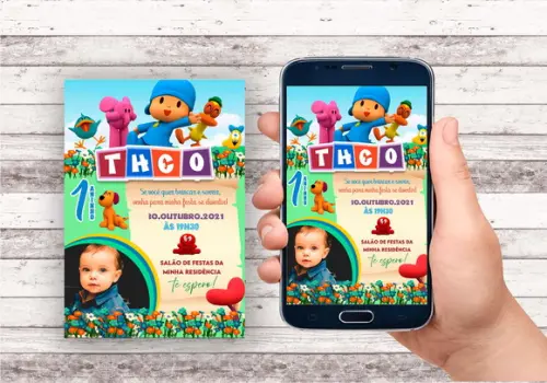 Convite Virtual - Pocoyo com Foto
