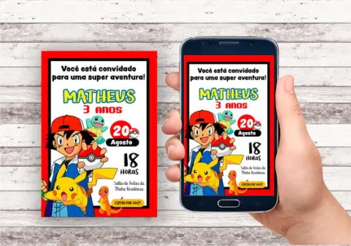 Convite Virtual - Pokemon